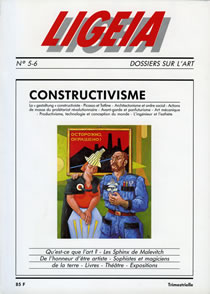 N°5-6, AVRIL/SEPTEMBRE 1989 - DOSSIER : CONSTRUCTIVISME